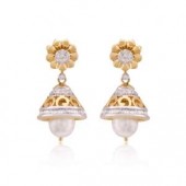 Designer Earrings with Certified Diamonds in 18k Yellow Gold - ER0991P